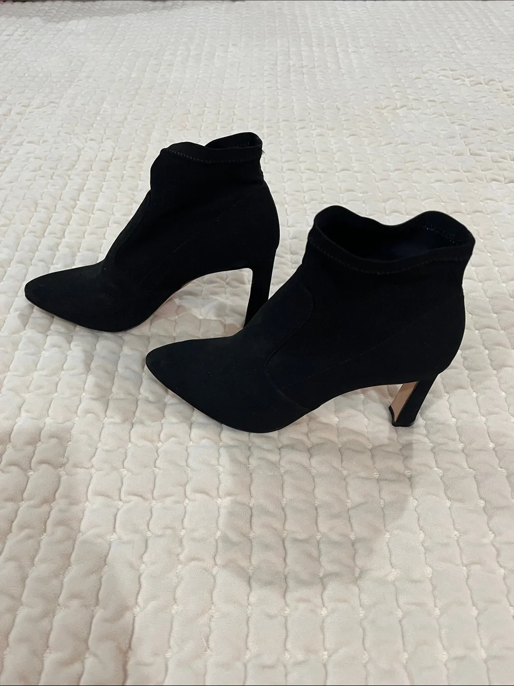 ANTONIO MELANI Black Suede Pointed Ankle Booties